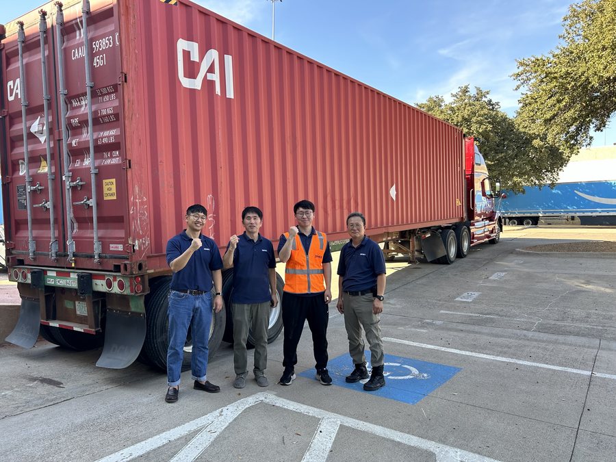 Container collection with the outbound freight team