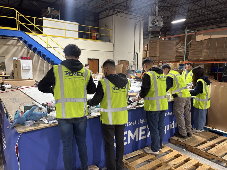 Staff sorting and grading inbound inventory